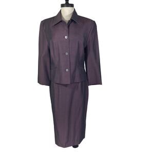 Plum purple 2 piece Suit, New Blazer skirt set by Charles Gray, London-Nordstrom